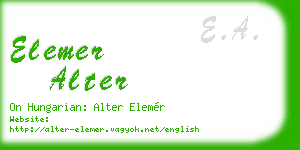 elemer alter business card
