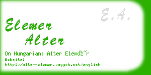 elemer alter business card